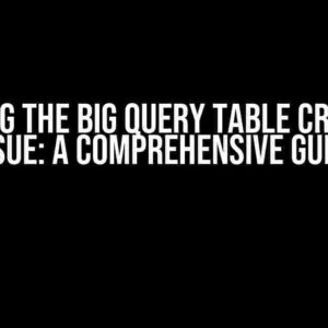 Solving the Big Query Table Creating Issue: A Comprehensive Guide