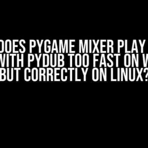 Why does PyGame Mixer play MP3s loaded with PyDub too fast on Windows, but correctly on Linux?